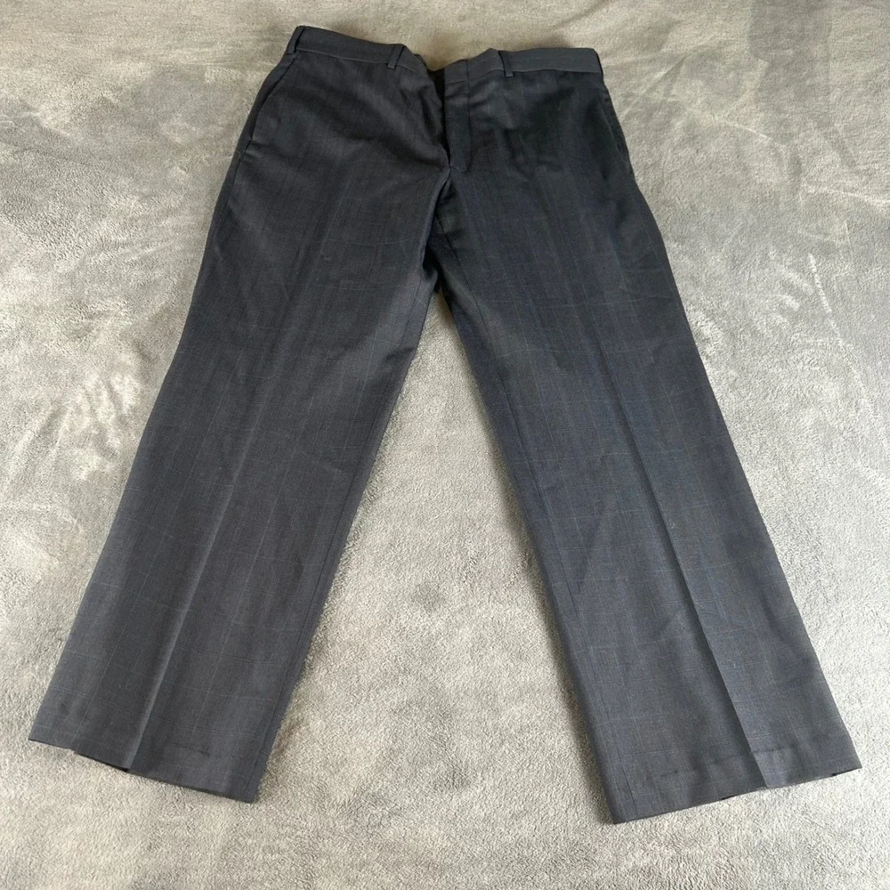 Vintage Palm Beach Union‎ Made in USA Gray Windowpane Two Piece Suit Mens